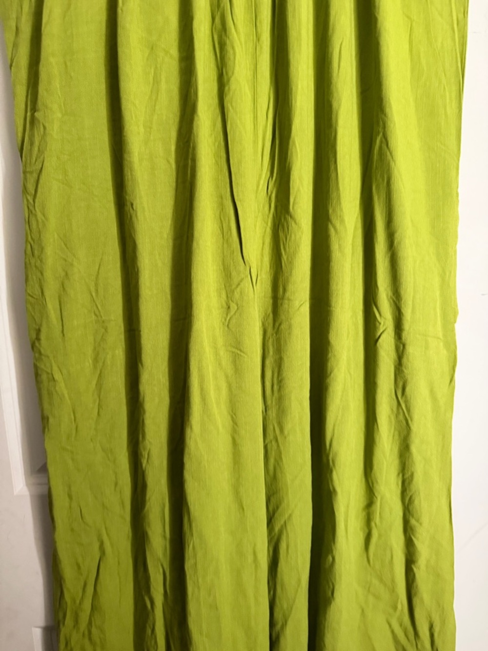 Hunter & brown Lush Lime Green Spaghetti Strap rayon jumpsuit M boho coastal - Picture 4 of 9